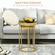 image 4 of HOMCOM Nesting Coffee Tables Set of 2 Modern Gold End Tables Gold