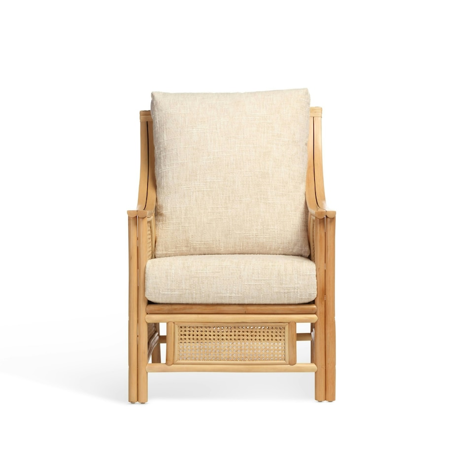 image 1 of Desser Chester Natural 3 Seater Rattan Sofa Set in Cotton Cream - Conservatory Sofa Suite