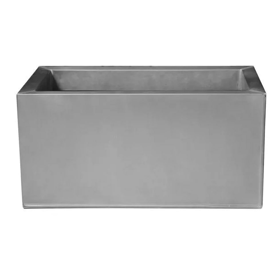 image 1 of Primrose Zinc Steel Outdoor Silver Weather Resistant Patio Planter 50cm