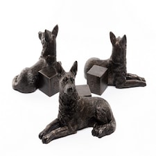 German Shepherd Plant Pot Feet - Set of 3 - L8 x W11.5 x H7.5 cm | Brown