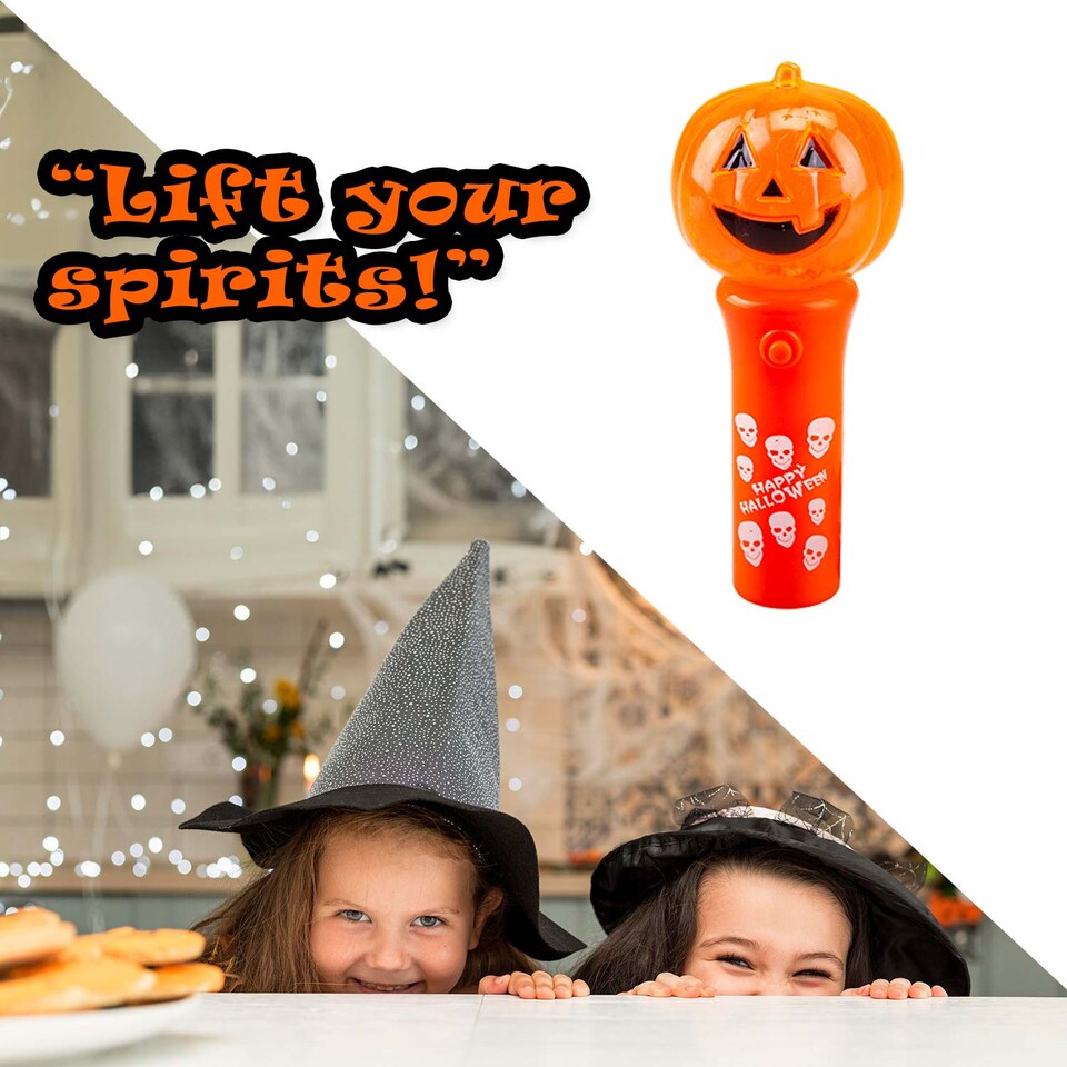 image 1 of PMS Halloween Light-Up Pumpkin Wand Accessory 11.3 cm