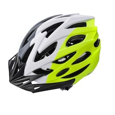 Meteor Marven Cycle Helmet MTB Bike Skateboard Scooter Safety Gear Multi | Grey-White-Green | L