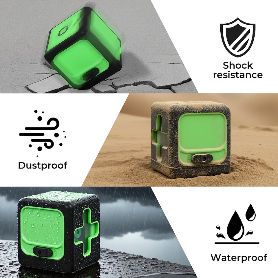 image 1 of Traderight Green 360 Degree Laser Level Self Leveling IP54 Water Resistant with Tripod