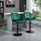 image 2 of HOMCOM Set Of 2 Luxurious Velvet-Touch Bar Stools Metal Frame Footrest Green
