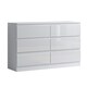 image 4 of FWStyle Carlton 6 Drawer Wide 3+3 Chest Of Drawers - White Gloss Front