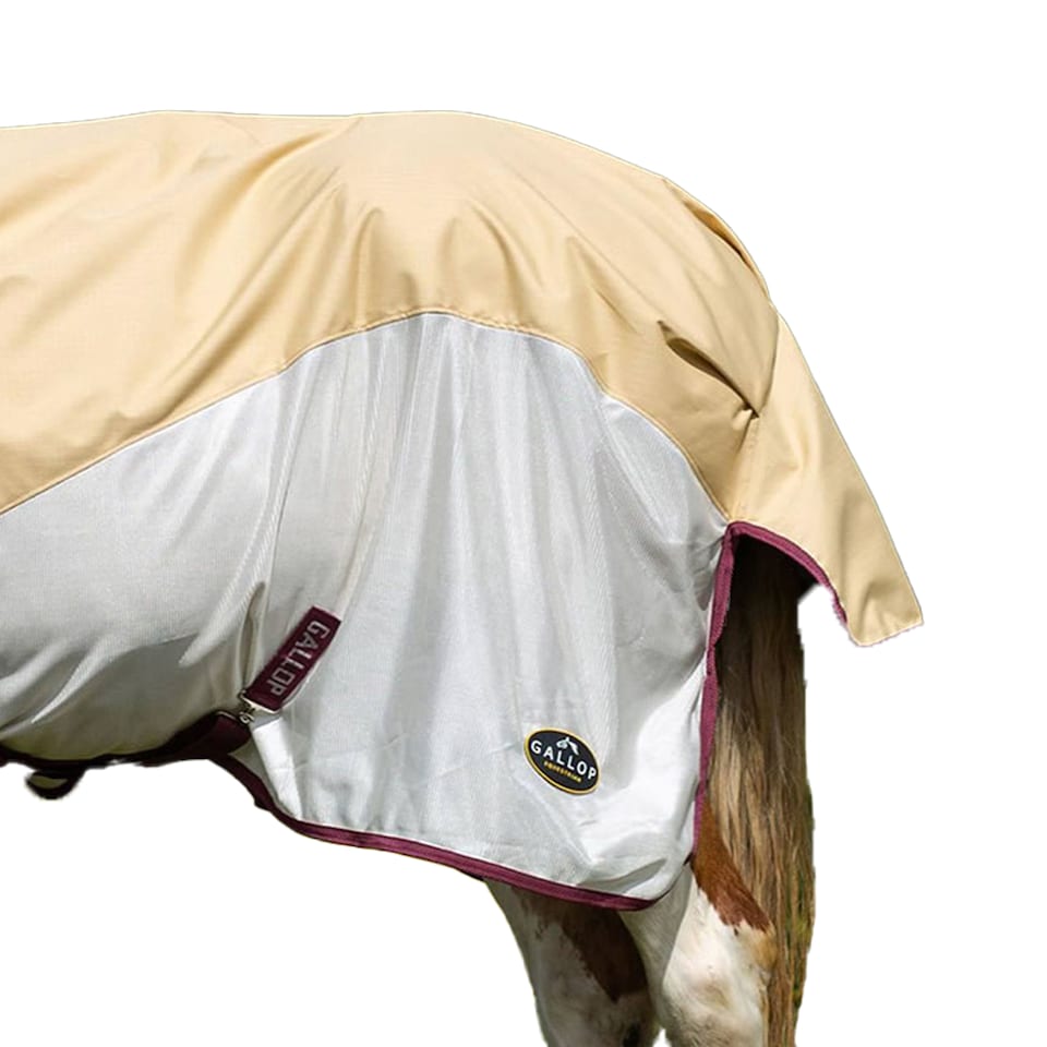 image 1 of Gallop Trojan Dual Combo Neck Horse Fly Rug | Brown | Beige | 7Ft | 1