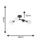 image 3 of ValueLights Jas Black 4 Way Ceiling Light with Opal White Frosted Glass Globe Shades