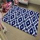 image 4 of Tribal Art Ikat Ogee in traditional classic blue (Rug) Blue | Small: 60x110cm