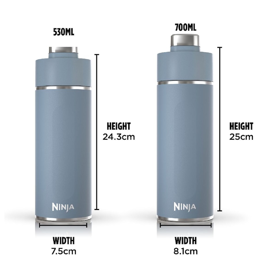 image 1 of Ninja Thirsti 700ml Travel Bottle  with BubbleLock technology Denim Blue DW2401EUUKBL