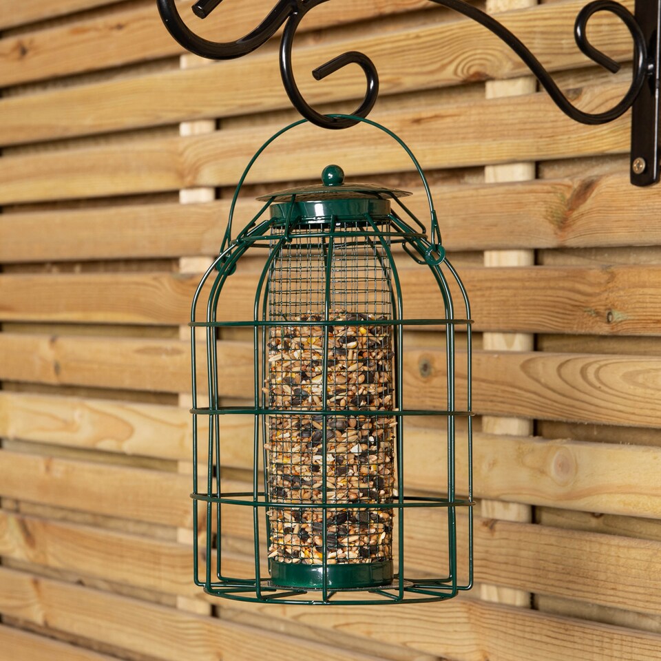 image 1 of Pack of 12 Wild Bird Hanging Nut Feeder with Squirrel Guard