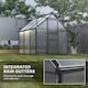 image 7 of Outsunny Polycarbonate Walk-in Garden Greenhouse w/ Sliding Door Grey