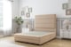 image 1 of Sloomy Monaco Pebble Plush Divan Bed Base 2 Drawers Foot-End With 26 Inch Strutted Headboard & 12 Inch Matching Footboard | Brown | Pebble | Super King | 1