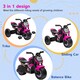 image 4 of AIYAPLAY 3 in 1 Baby Trike with Headlights, Music, Horn - Pink