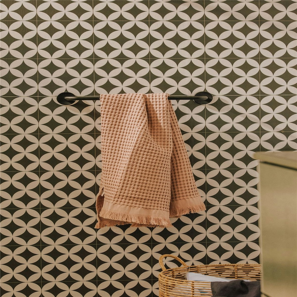 image 1 of Cosmic Wall Mounted Hand Towel Circular Holder with Matte Stainless Steel White