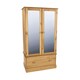 image 3 of Cotswold, 2 Mirror Door, 1 Drawer Wardrobe Brown