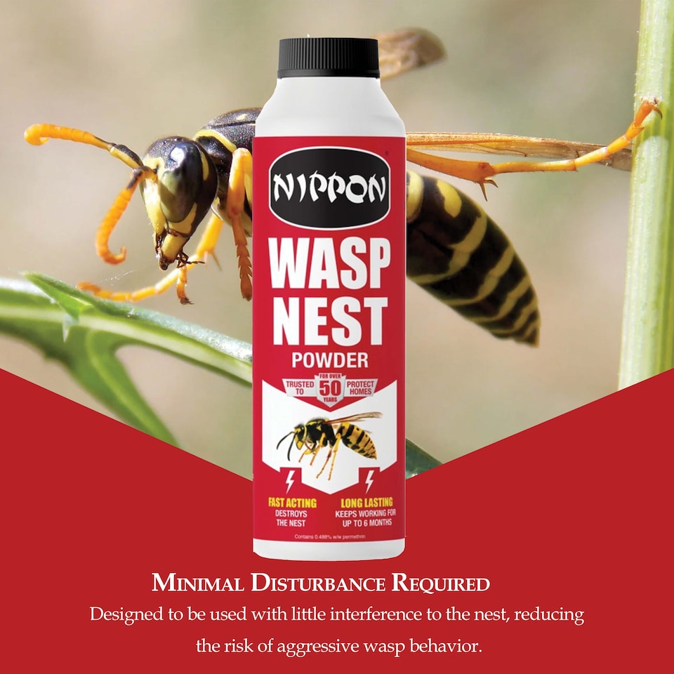 image 1 of Vitax Nippon Wasp Nest Powder 300g Effective Indoor & Outdoor Wasp Control with Permethrin Rapid Action Safe Use