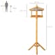 image 4 of PawHut Wooden Bird Table Free Standing Feeder Garden and Backyard Station