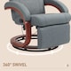 image 5 of HOMCOM Manual Recliner Swivel Reclining Chair with Footrest Armrests Grey