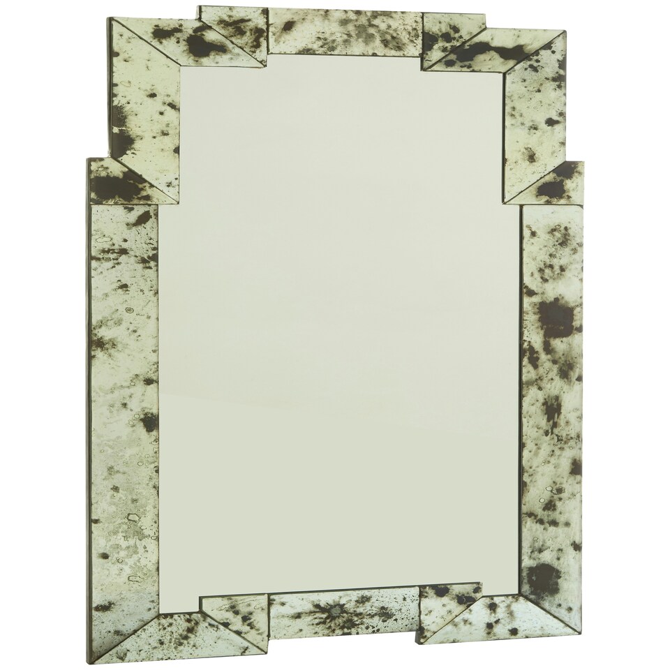 image 1 of Interiors by Premier Rectangular And Cut Out Frame Wall Mirror Green