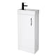 image 1 of Wall Hung Vanity Basin 400mm Gloss White & Matt Black Handle | White | Gloss White | 781 x 400 x 222mm