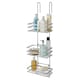 image 1 of Shower Caddy 3 Tier Bathroom Storage Organiser Hanging Basket With Shelving Over The Door Silver