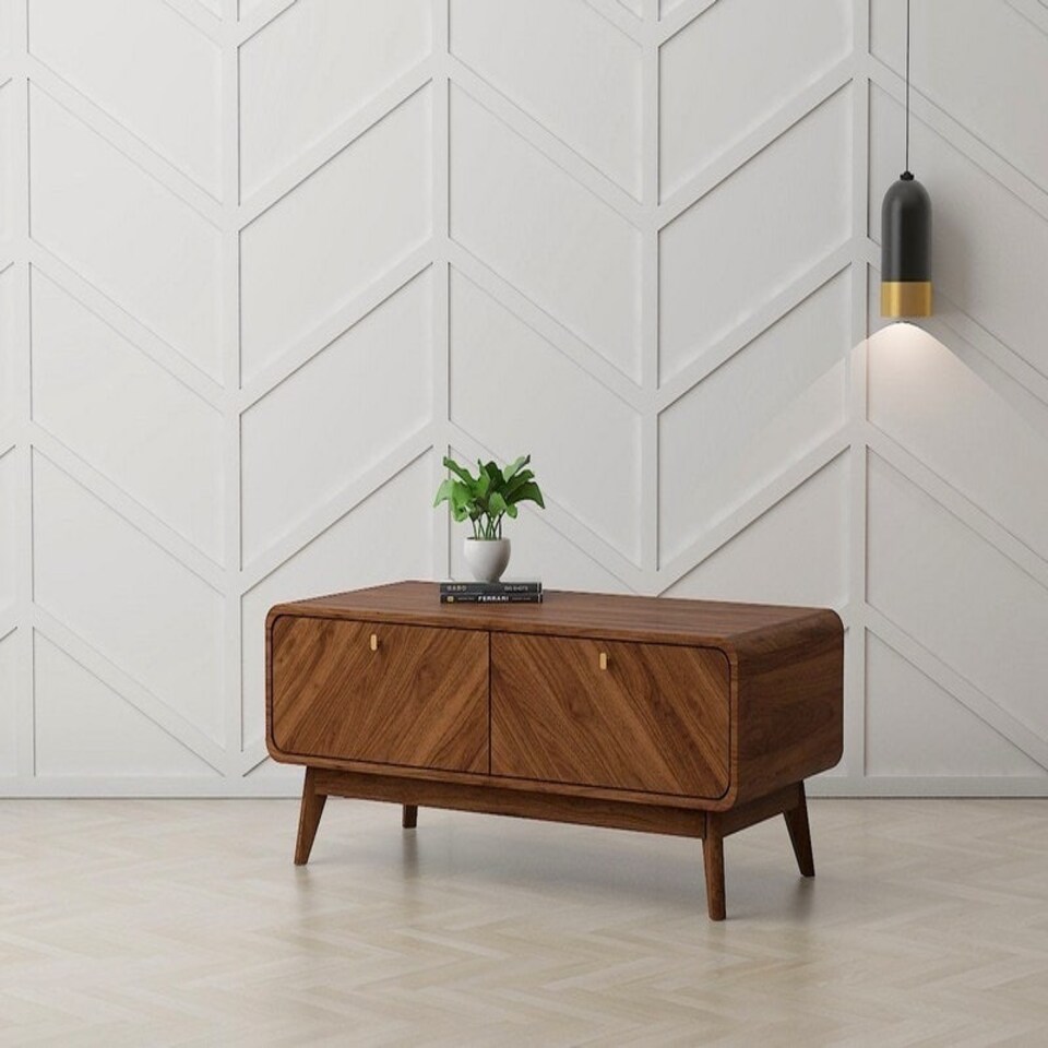 image 1 of Coffee Table - MFC/MDF - L56 x W120 x H43 cm - Columbian Walnut Brown