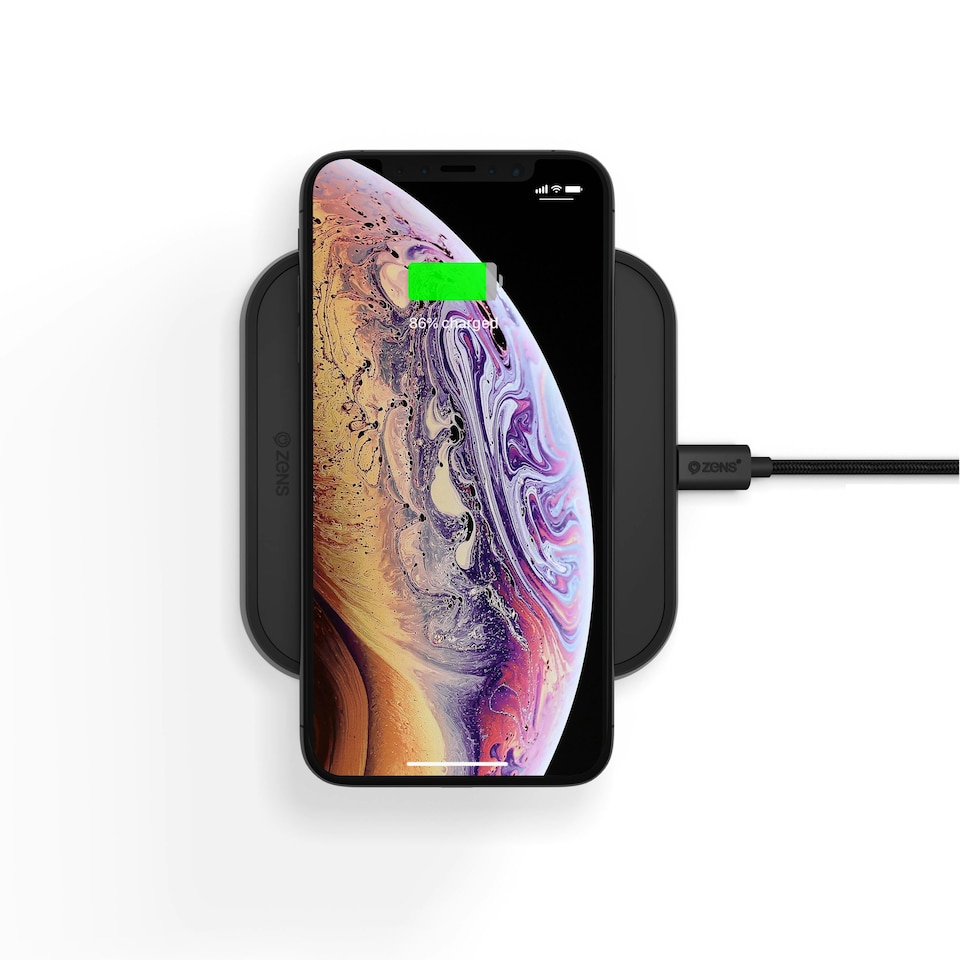 image 1 of Zens Single Wireless Charger (incl. Wall Charger) - black