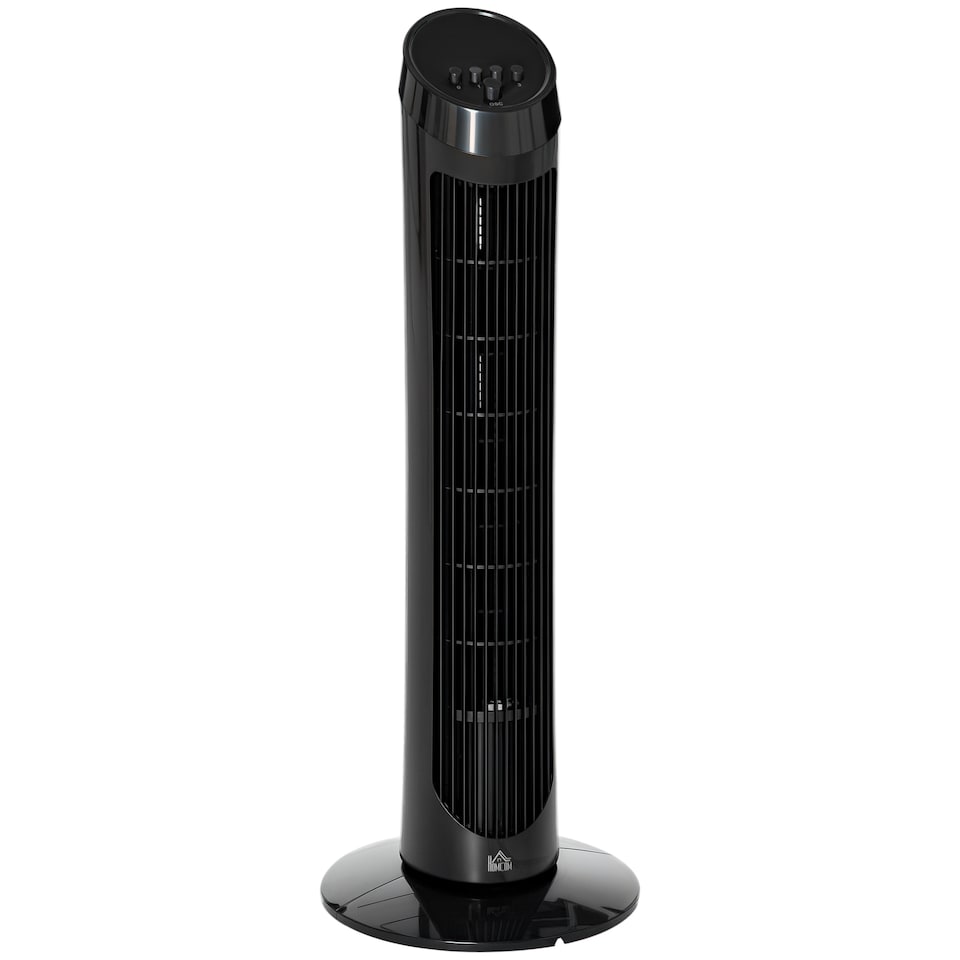 image 1 of HOMCOM Tower Fan for Bedroom Cooling, 30 Inch Electric 70 Oscillating Fan with 3 Speed Settings, Standing Floor Fan for Home Office Indoor, Black