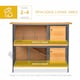 image 3 of PawHut Rabbit Hutch, Guinea Pig Hutch Outdoor Cage w/ Tray & Roof, Yellow
