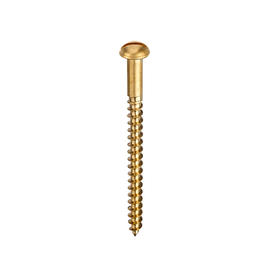 Unifix Brass Woodscrews Slotted Round Head 10G X 1.1/2inch - Box of 200