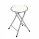 image 1 of Oypla White Padded Folding Breakfast Kitchen Bar Stool Seat