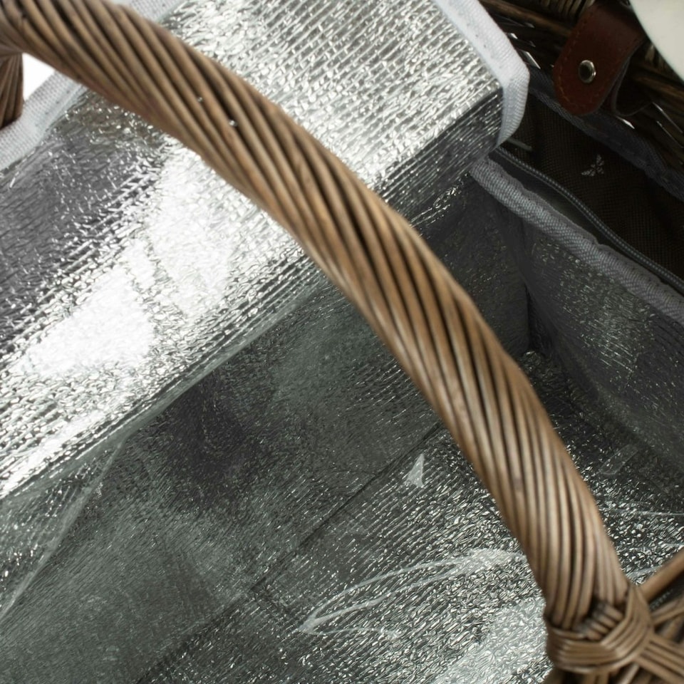 image 1 of 2 Person Nature Pattern Butterfly Lidded Fitted Picnic Basket