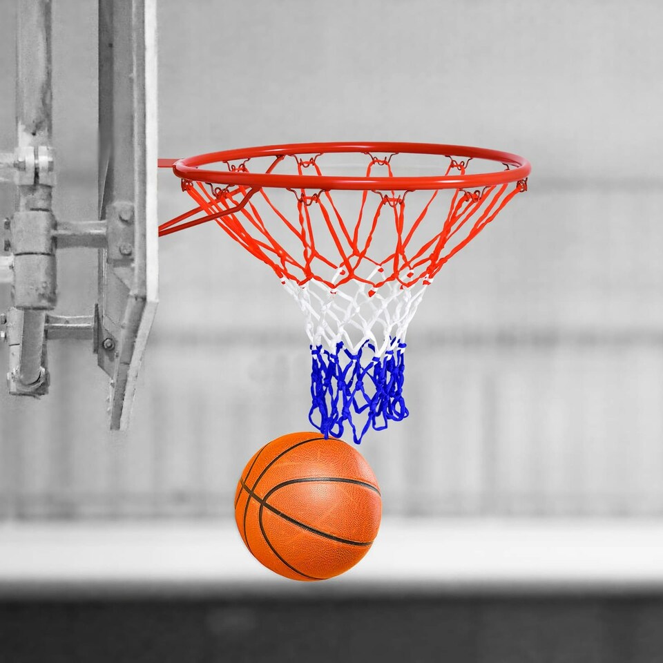 image 1 of COSTWAY 46 cm Basketball Replacement Net Goal Hoop Red Red | Standard