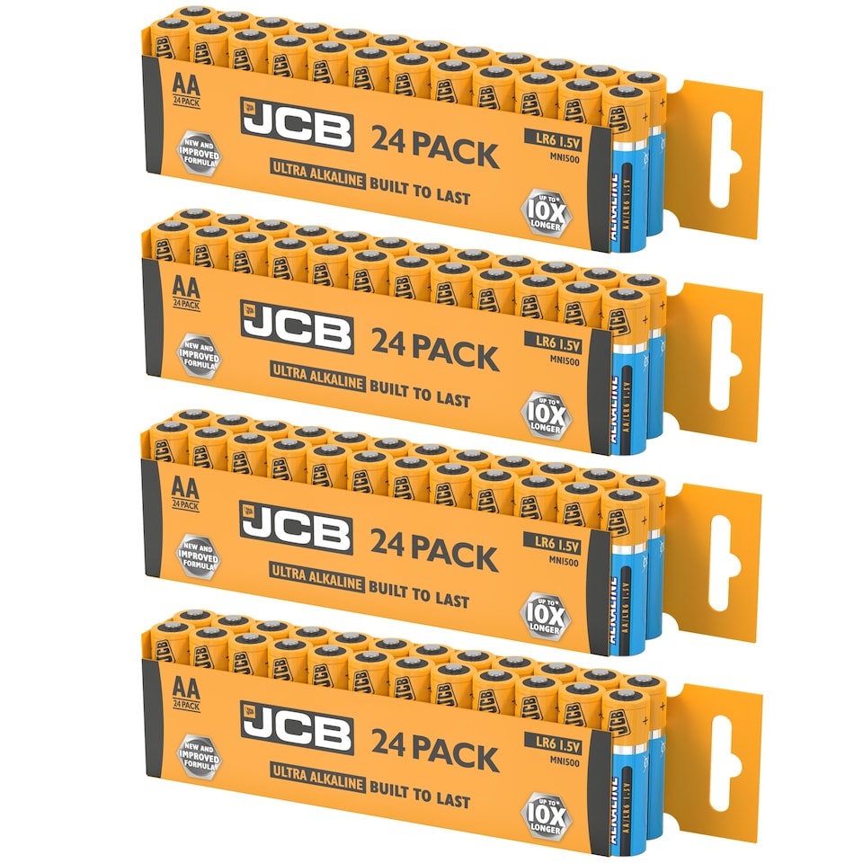 4x JCB AA Ultra Alkaline Batteries - Pack of 24 | Multi | AA | 24