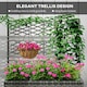 image 5 of Outsunny Garden PE Rattan Planter Box w/ Trellis Flower Raised Bed, 57x30x107cm