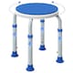 image 1 of HOMCOM 360 Swivel Seat Bath Shower Stool, Adjustable Height Shower Chair with Aluminium Frame Non-Slip Feet Chair Safe Support Home Assistance, Blue