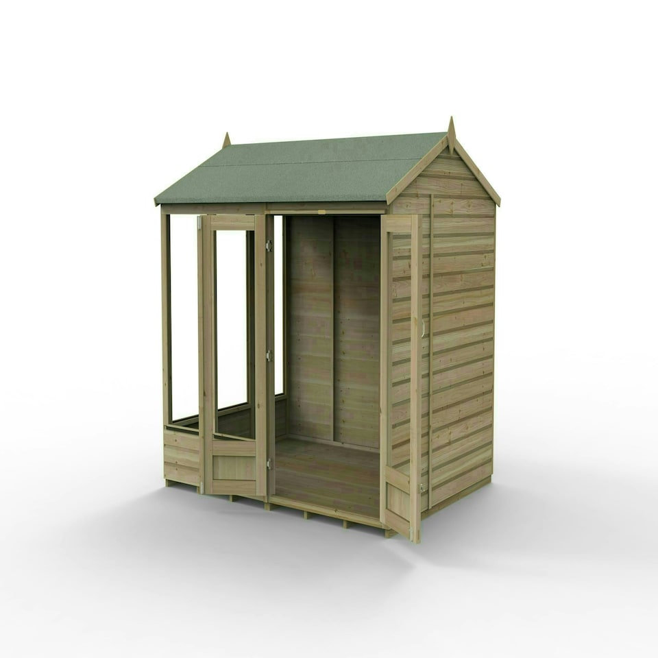 image 1 of Forest Garden 8x6 Apex Beckwood Summerhouse 25yr Guarantee Shiplap Pressure Treated - Double Door - 5 Windows