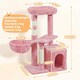 image 3 of Yaheetech 86.5 cm Plush Cover Cat Tree with Condo Pink