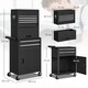 image 3 of HOMCOM Lockable Tool Cabinet, 3-in-1 Rolling Tool Chest Combo with 6 Drawers and Pegboard, Detachable Steel Tool Storage Cabinet for Garage and Workshop, Black | Black