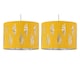 image 1 of Set of 2 Fern - Ochre Cut Out 25cm Pendant Lightshades | Yellow | Silver | Medium | 2