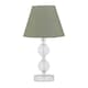 image 1 of Chrome Two Ball Table Lamp with Sage Green Shade Chrome | Green