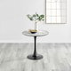 image 2 of Furniturebox Elina White Marble Effect Round Dining Table & 2 Black Pesaro Black Leg Chairs