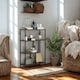 image 3 of 4 Tier Bookcase Display Stand With Storage Shelves Rustic