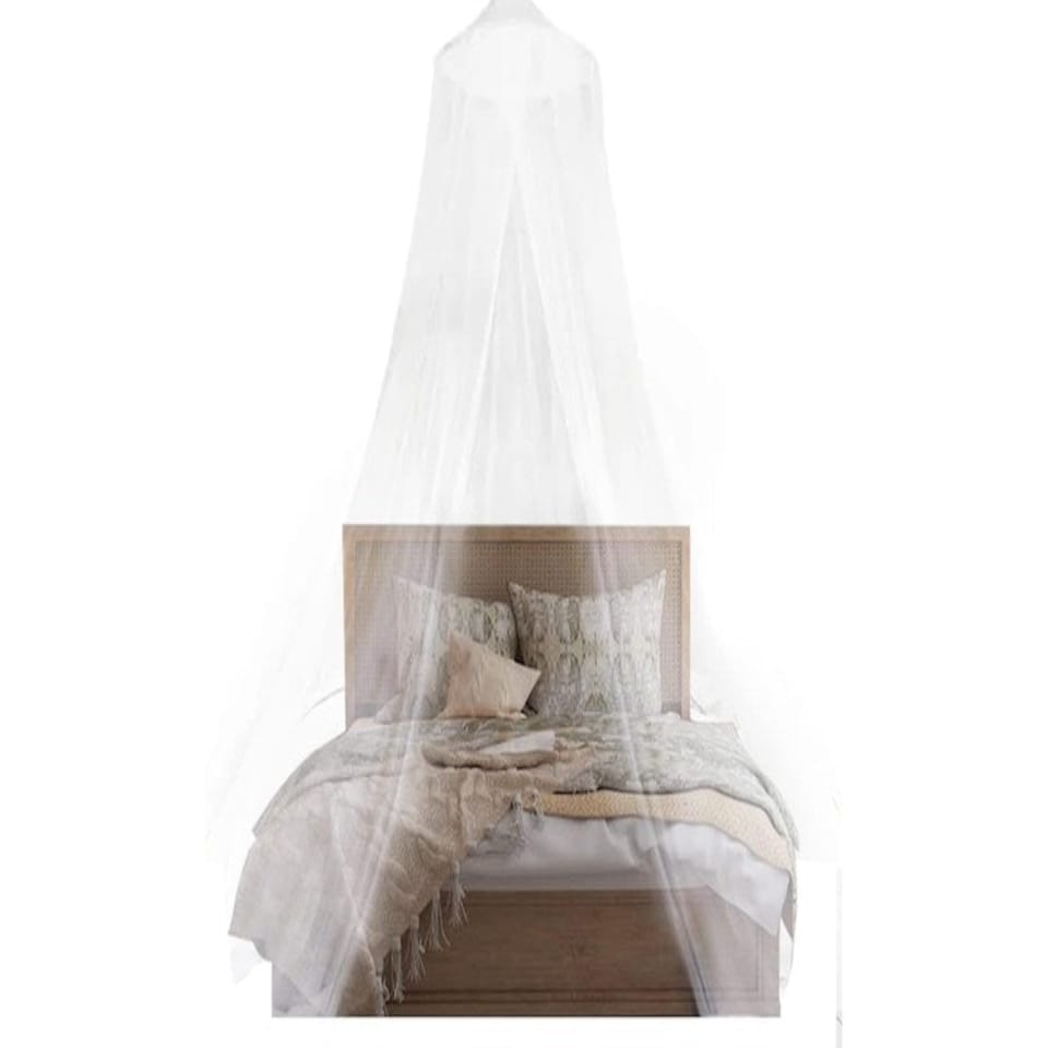 image 1 of Mosquito Net for Bed Camping and Travel Use - Compact Lightweight Travel-Friendly Mosquito Net for Outdoor Adventures White