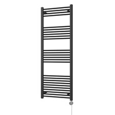 Zennor - Black Electric Towel Rail H1600mm x W600mm Straight 800w Thermostatic
