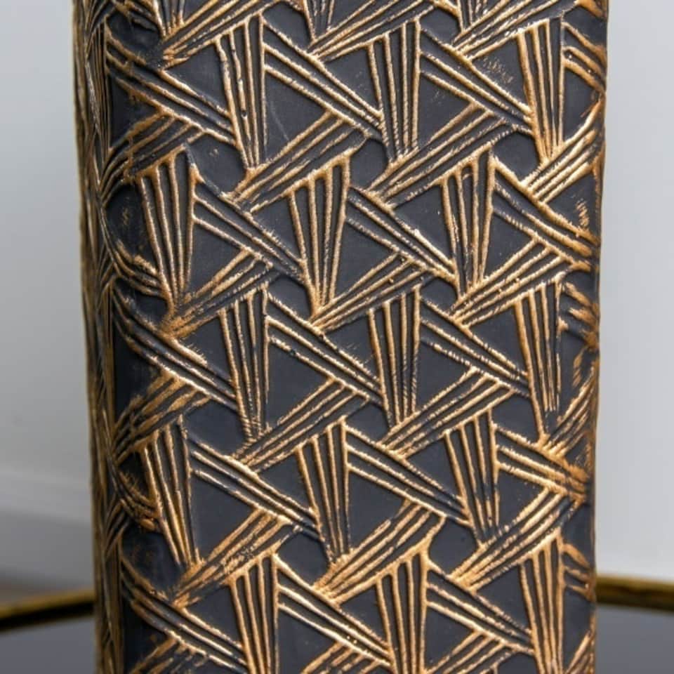 image 1 of Denisa Black & Gold Ceramic Table Lamp Black