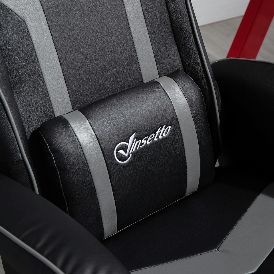 image 1 of Vinsetto Video Gaming Chair with Footrest and Lumbar Support, Grey