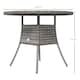 image 7 of Outsunny Outdoor PE Rattan Dining Table w/ Wood-plastic Composite Top, Grey