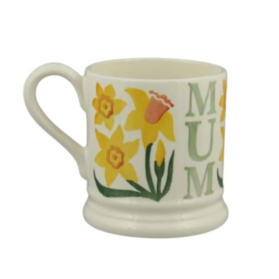 image 1 of Mug: 1 x 300ml Emma Bridgewater Yellow Daffodil Mum Half Pint Mug, Ceramic White