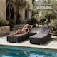 image 8 of Carbonera Rattan Double Lounge Chair with Table, Adjustable Backrest | Black | black | 1
